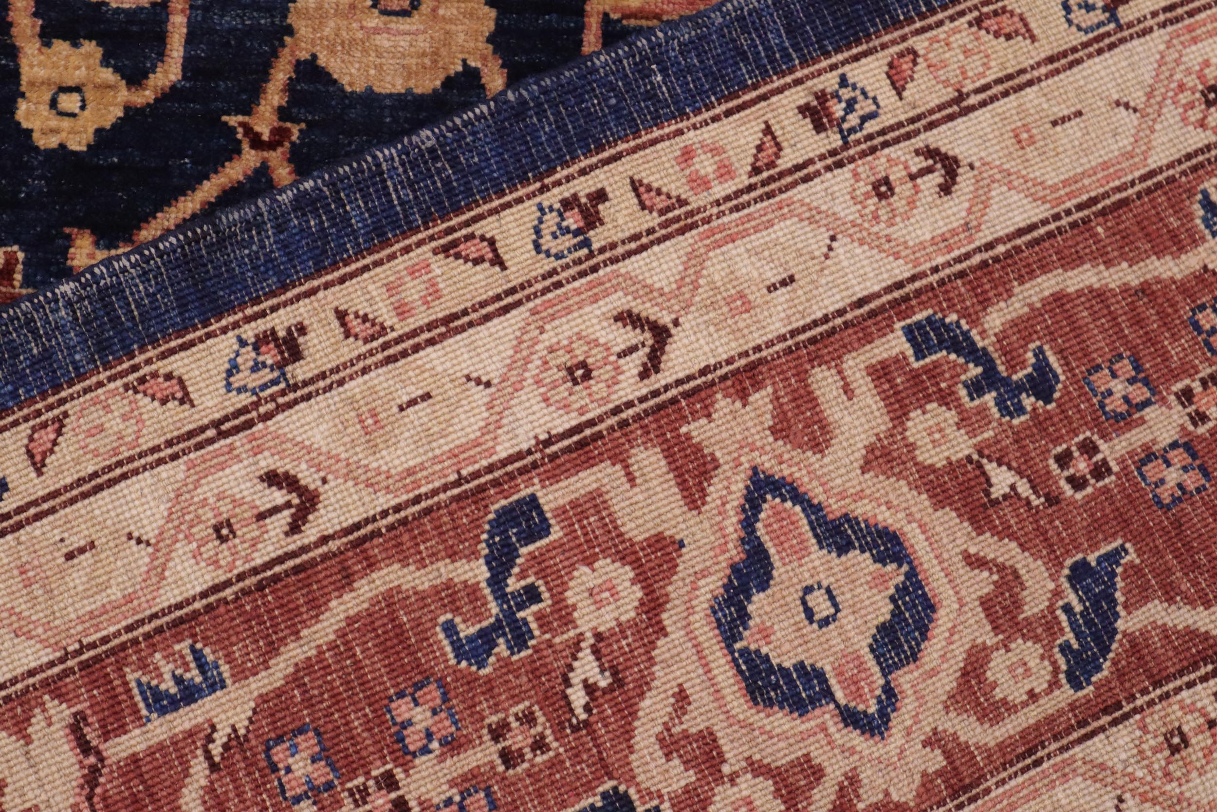 handmade Traditional Kafkaz Blue Lt. Brown Hand Knotted RECTANGLE 100% WOOL area rug 10x14