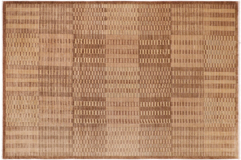 handmade Modern Kafkaz Lt. Brown Green Hand Knotted RECTANGLE 100% WOOL area rug 10' x 14'