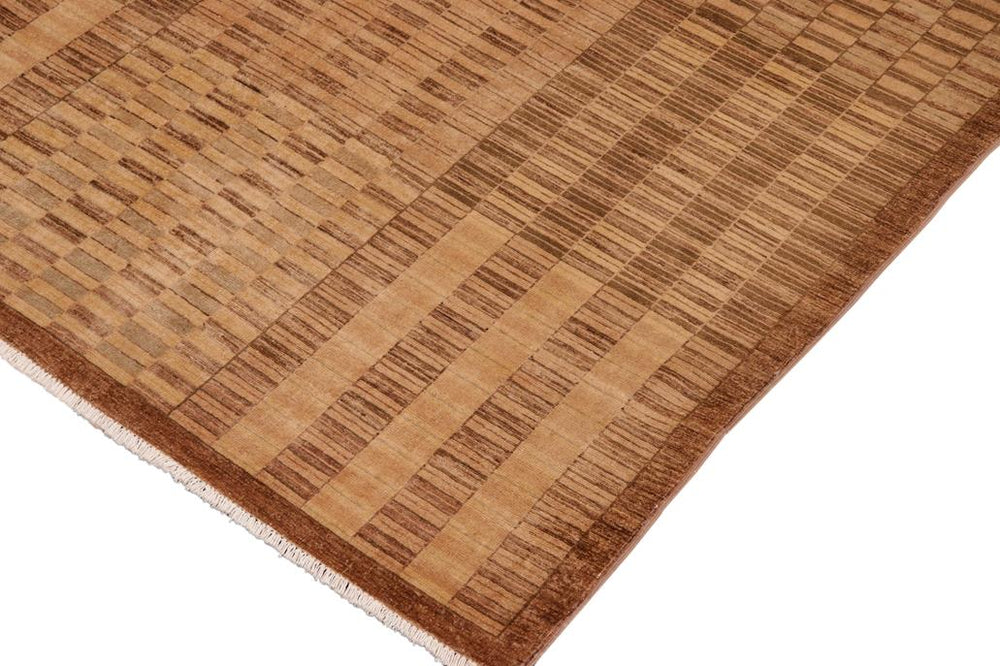 handmade Modern Kafkaz Lt. Brown Green Hand Knotted RECTANGLE 100% WOOL area rug 10 X14 