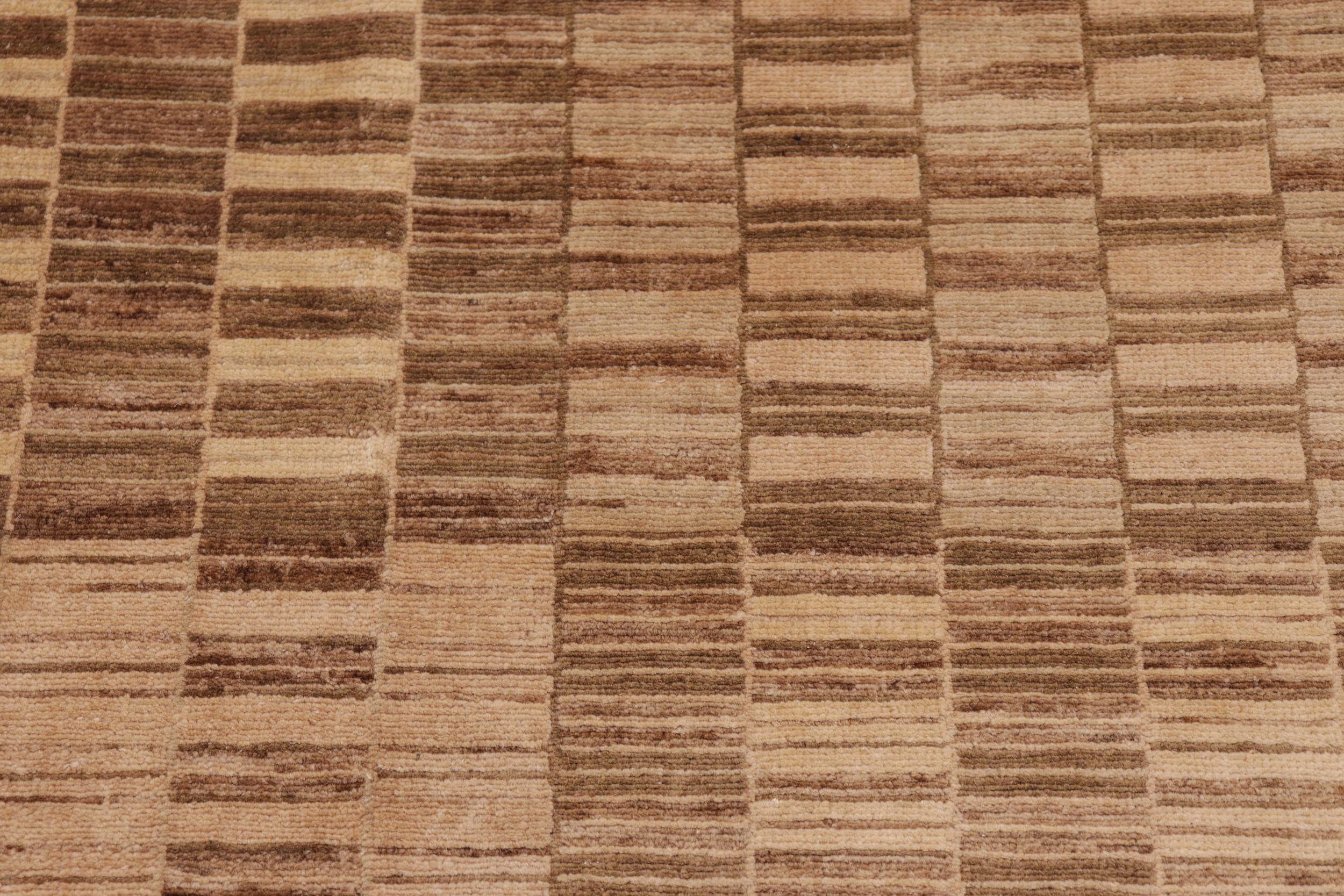 handmade Modern Kafkaz Lt. Brown Green Hand Knotted RECTANGLE 100% WOOL area rug 10' x 14'