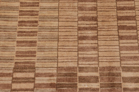 handmade Modern Kafkaz Lt. Brown Green Hand Knotted RECTANGLE 100% WOOL area rug 10' x 14'