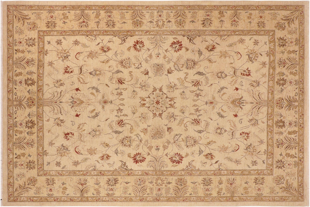 handmade Traditional Kafkaz Beige Tan Hand Knotted RECTANGLE 100% WOOL area rug 10x14