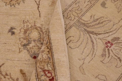 handmade Traditional Kafkaz Beige Tan Hand Knotted RECTANGLE 100% WOOL area rug 10x14