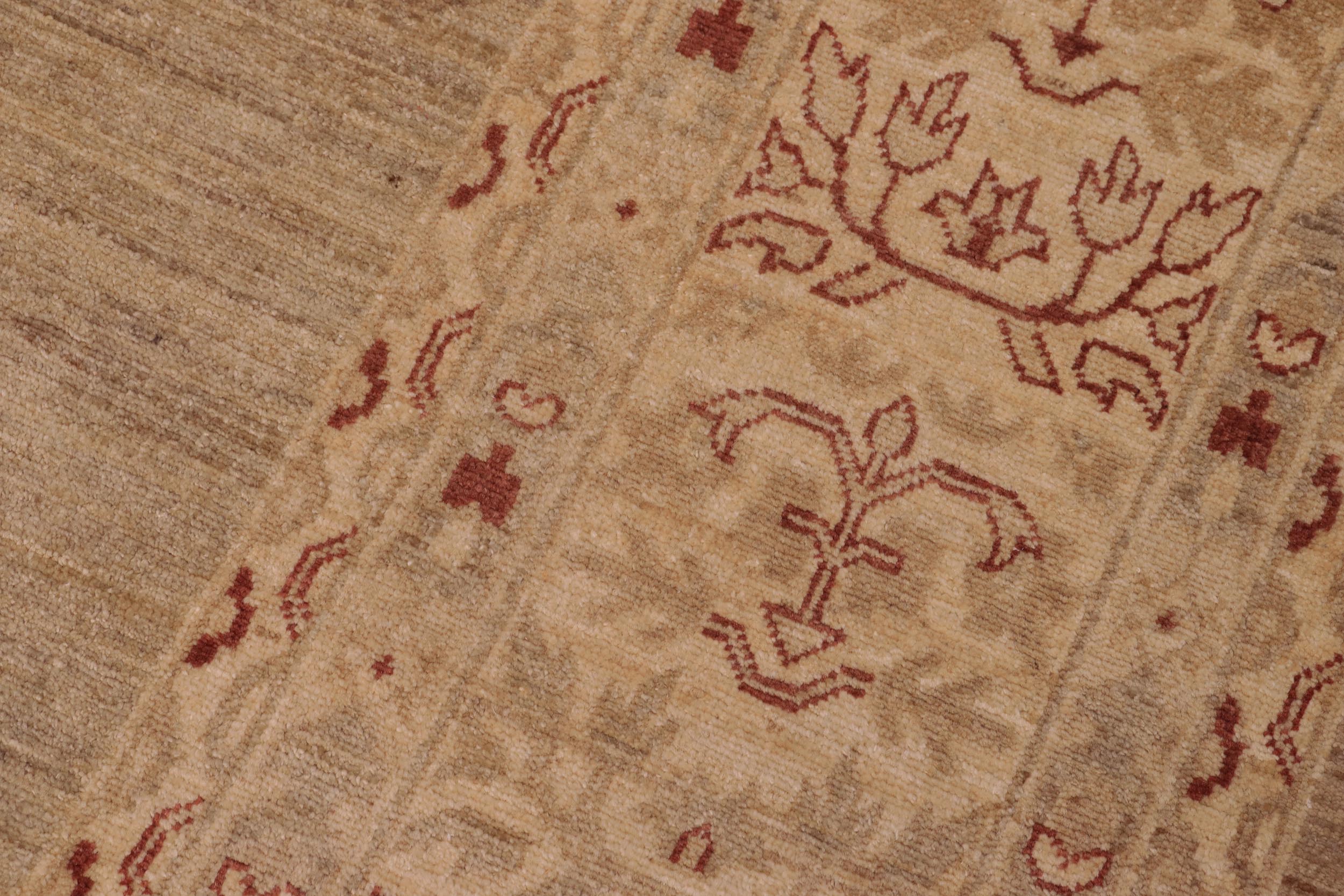 handmade Modern Kafkaz Green Tan Hand Knotted RECTANGLE 100% WOOL area rug 10' x 14'