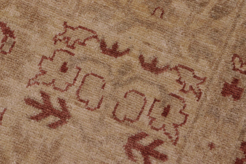 handmade Modern Kafkaz Green Tan Hand Knotted RECTANGLE 100% WOOL area rug 10' x 14'