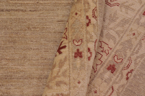 handmade Modern Kafkaz Green Tan Hand Knotted RECTANGLE 100% WOOL area rug 10' x 14'