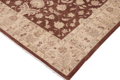 handmade Traditional Kafkaz Brown Tan Hand Knotted RECTANGLE 100% WOOL area rug 10x14