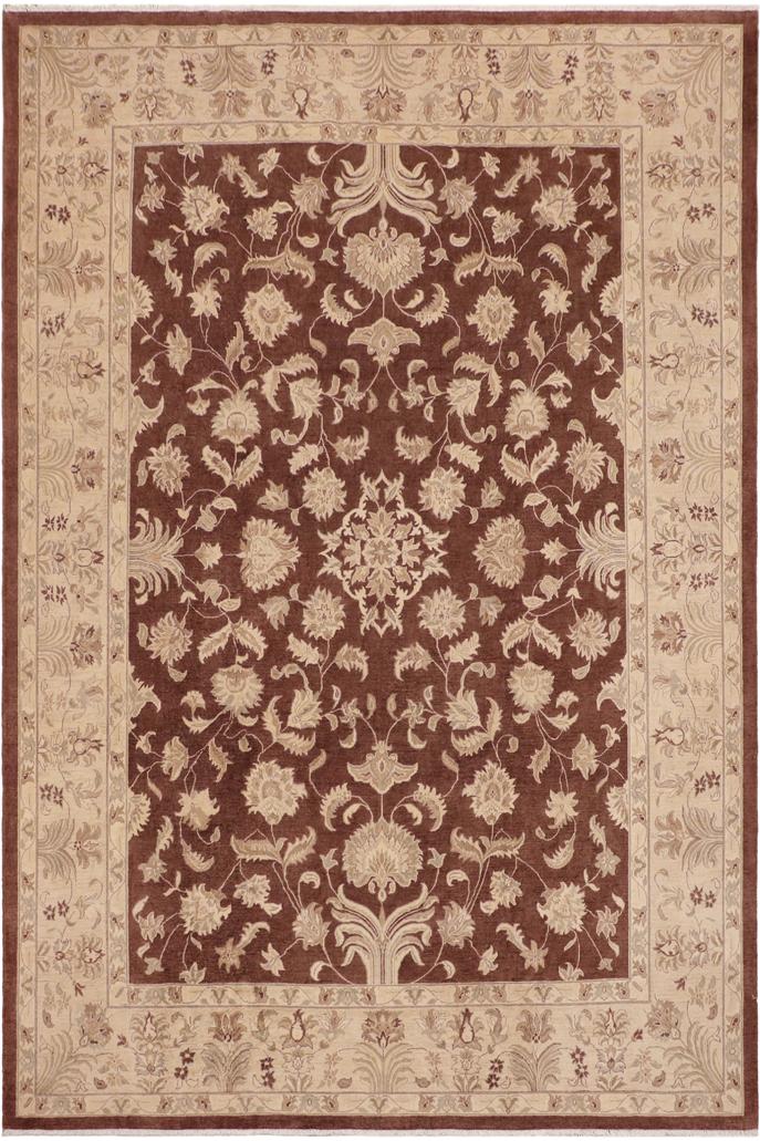 handmade Traditional Kafkaz Brown Tan Hand Knotted RECTANGLE 100% WOOL area rug 10X14