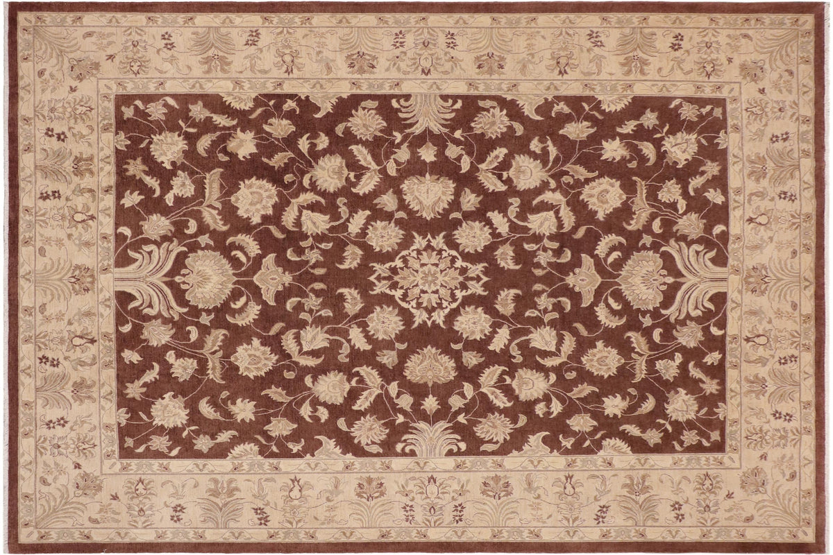 handmade Traditional Kafkaz Brown Tan Hand Knotted RECTANGLE 100% WOOL area rug 10x14