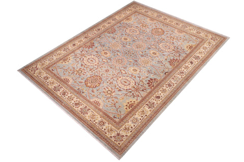 handmade Traditional Kafkaz Lt. Blue Lt. Gold Hand Knotted RECTANGLE 100% WOOL area rug 10x14