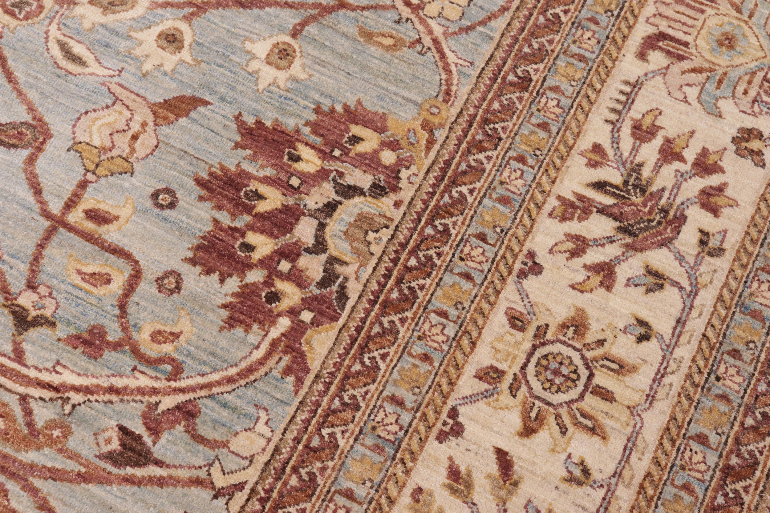 handmade Traditional Kafkaz Lt. Blue Lt. Gold Hand Knotted RECTANGLE 100% WOOL area rug 10x14