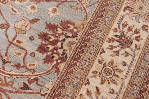 handmade Traditional Kafkaz Lt. Blue Lt. Gold Hand Knotted RECTANGLE 100% WOOL area rug 10x14