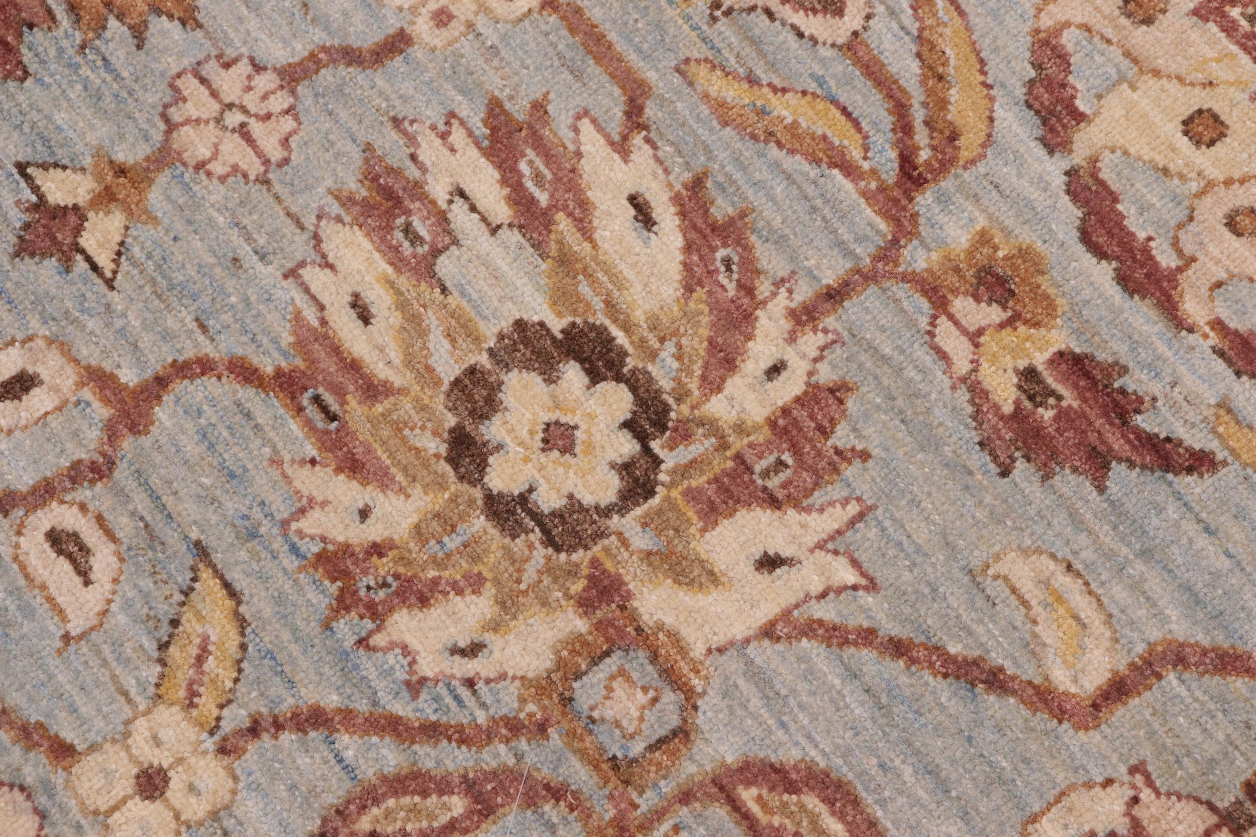 handmade Traditional Kafkaz Lt. Blue Lt. Gold Hand Knotted RECTANGLE 100% WOOL area rug 10x14