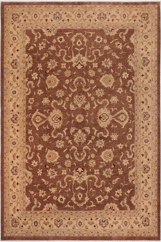 handmade Traditional Kafkaz Brown Lt. Gold Hand Knotted RECTANGLE 100% WOOL area rug 10X14