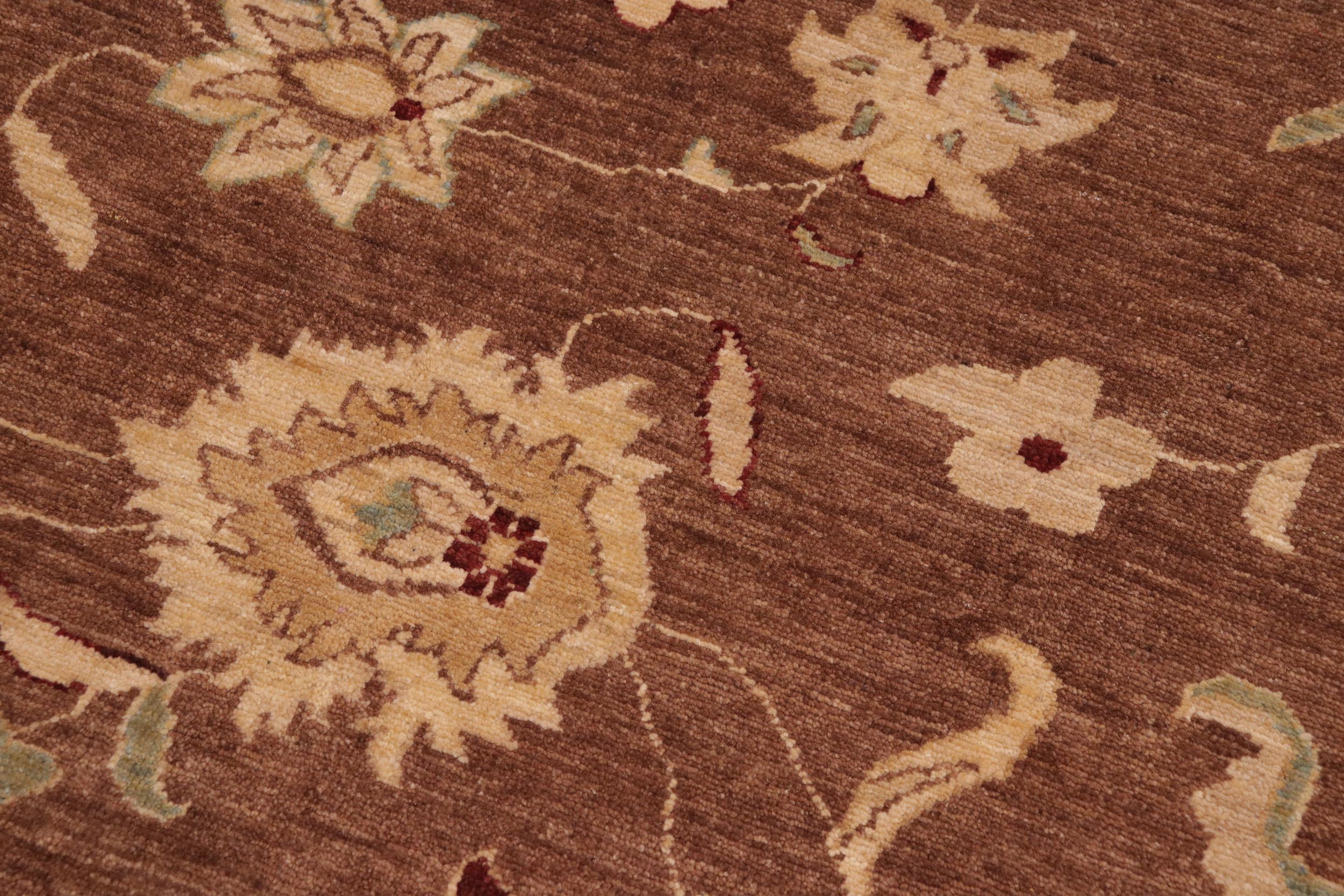 handmade Traditional Kafkaz Brown Lt. Gold Hand Knotted RECTANGLE 100% WOOL area rug 10x14