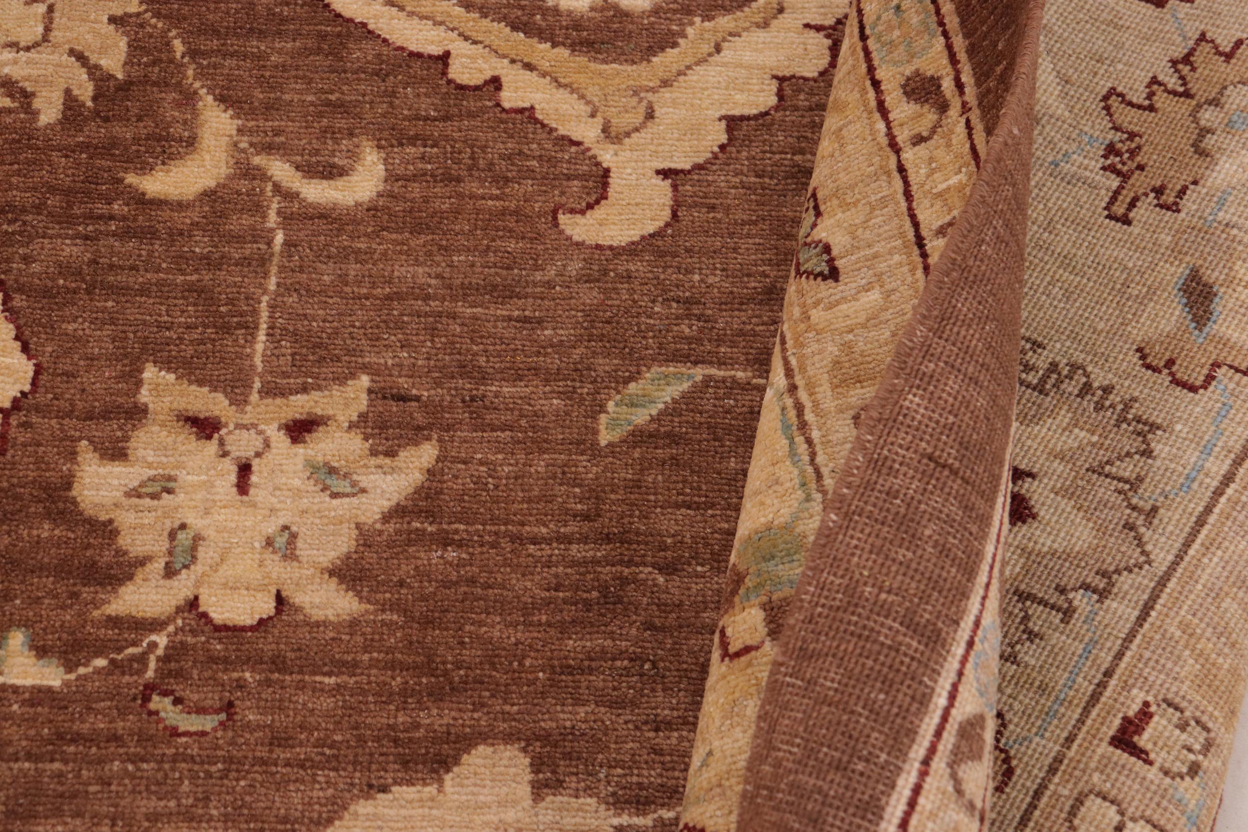 handmade Traditional Kafkaz Brown Lt. Gold Hand Knotted RECTANGLE 100% WOOL area rug 10x14