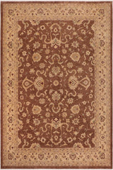 handmade Traditional Kafkaz Brown Lt. Gold Hand Knotted RECTANGLE 100% WOOL area rug 10X14