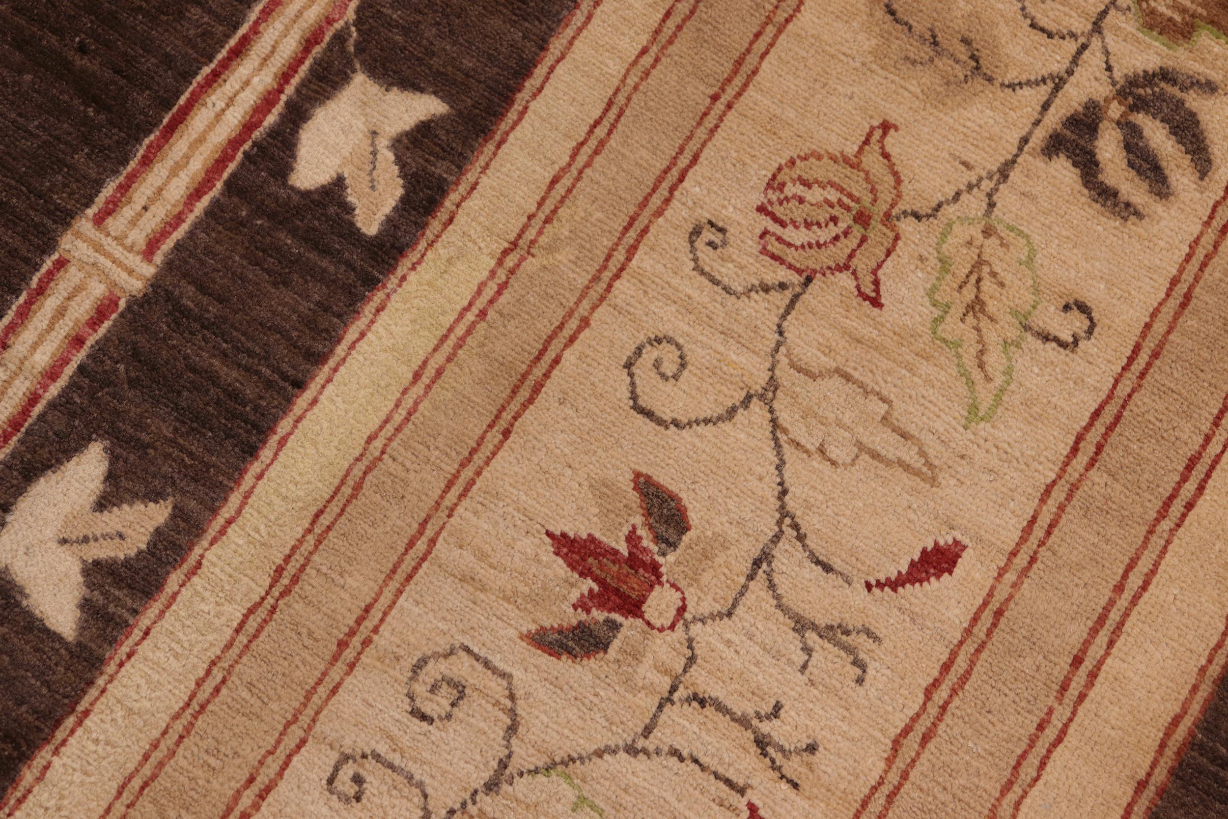 handmade Traditional Kafkaz Brown Tan Hand Knotted RECTANGLE 100% WOOL area rug 10' x 14'