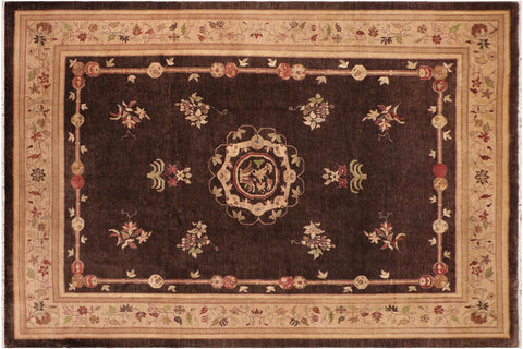 handmade Traditional Kafkaz Brown Tan Hand Knotted RECTANGLE 100% WOOL area rug 10' x 14'