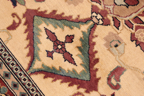 handmade Traditional Kafkaz Beige Red Hand Knotted RECTANGLE 100% WOOL area rug 6x8