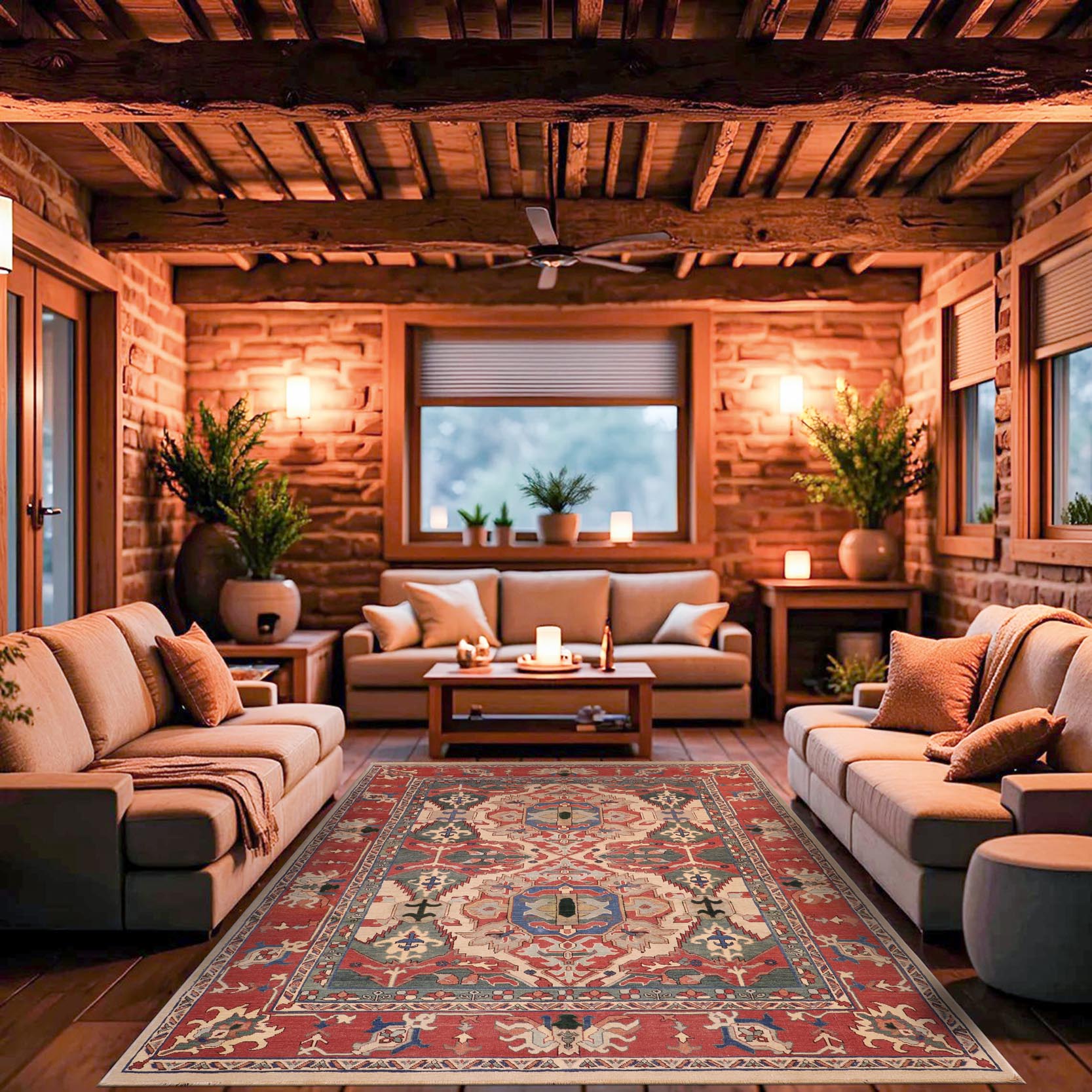 handmade Traditional Antique Green Rust Hand Knotted RECTANGLE 100% WOOL area rug 6x8