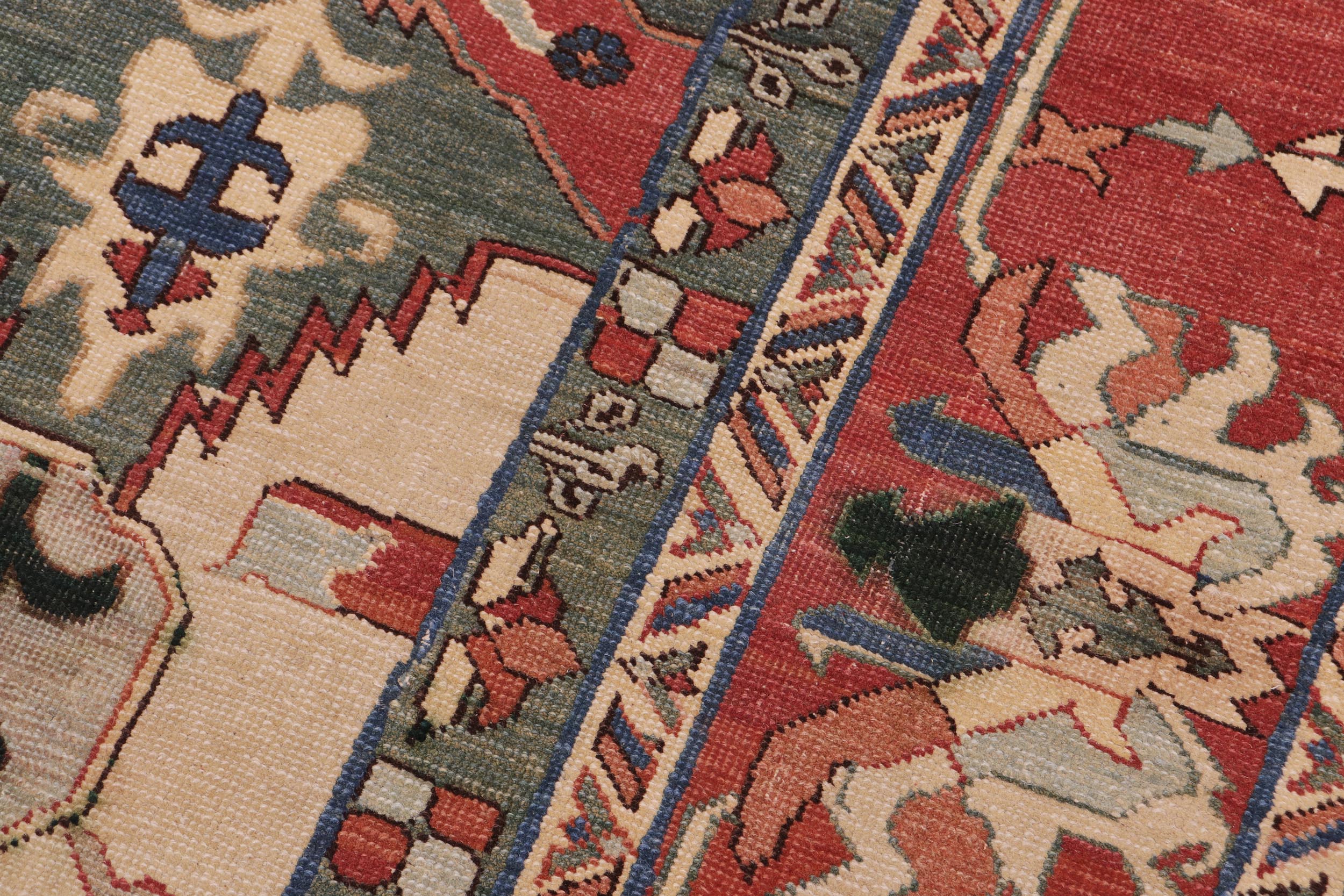 handmade Traditional Antique Green Rust Hand Knotted RECTANGLE 100% WOOL area rug 6x8