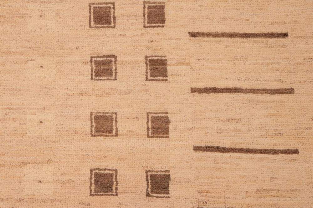 handmade Transitional Kafkaz Tan Brown Hand Knotted RECTANGLE 100% WOOL area rug 6X9