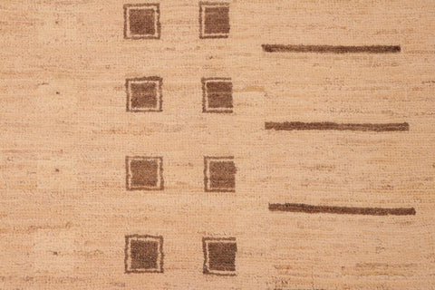 handmade Transitional Kafkaz Tan Brown Hand Knotted RECTANGLE 100% WOOL area rug 6X9