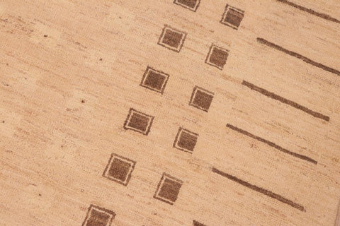 handmade Transitional Kafkaz Tan Brown Hand Knotted RECTANGLE 100% WOOL area rug 6X9