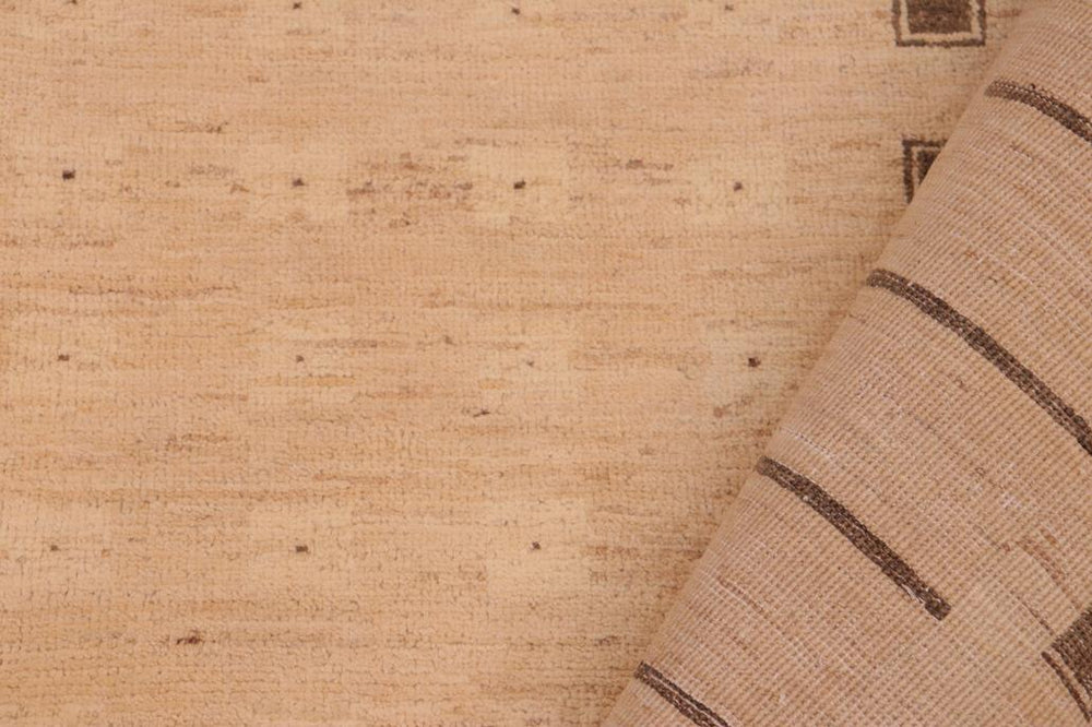 handmade Transitional Kafkaz Tan Brown Hand Knotted RECTANGLE 100% WOOL area rug 6X9