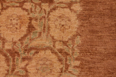 handmade Transitional Kafkaz Brown Tan Hand Knotted RECTANGLE 100% WOOL area rug 6X8