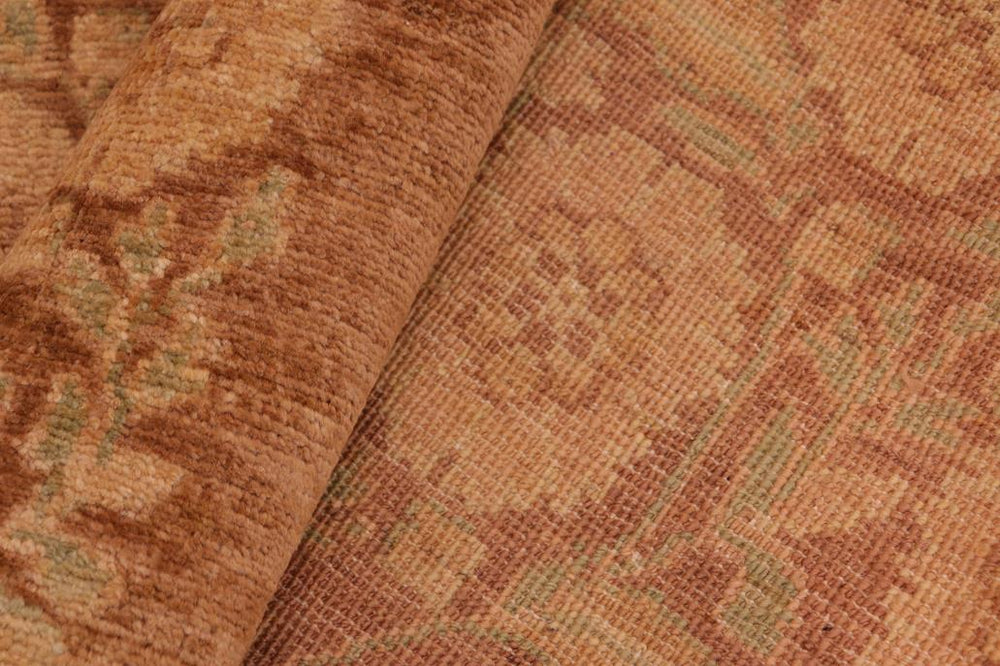 handmade Transitional Kafkaz Brown Tan Hand Knotted RECTANGLE 100% WOOL area rug 6X8