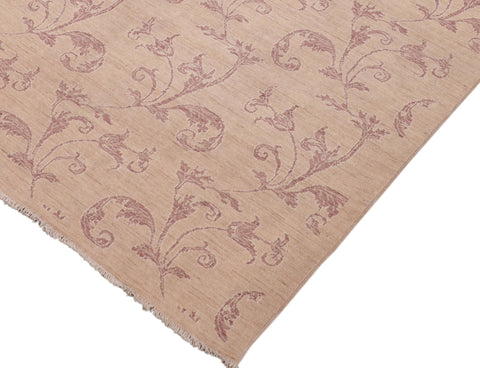 handmade Modern Kafkaz Tan Rose Hand Knotted RECTANGLE 100% WOOL area rug 6' x 9'