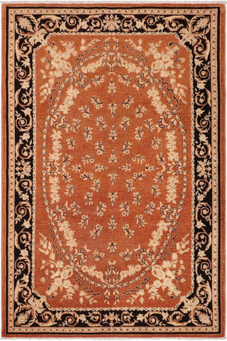 handmade Traditional Kafkaz Rust Black Hand Knotted RECTANGLE 100% WOOL area rug 6X9