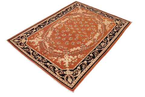 handmade Traditional Kafkaz Rust Black Hand Knotted RECTANGLE 100% WOOL area rug 6X9