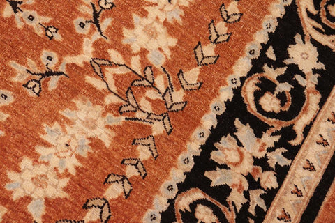 handmade Traditional Kafkaz Rust Black Hand Knotted RECTANGLE 100% WOOL area rug 6X9