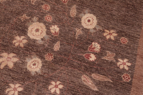 handmade Modern Kafkaz Brown Beige Hand Knotted RECTANGLE 100% WOOL area rug 6' x 9'