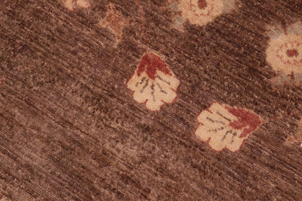 handmade Transitional Kafkaz Brown Beige Hand Knotted RECTANGLE 100% WOOL area rug 6X9