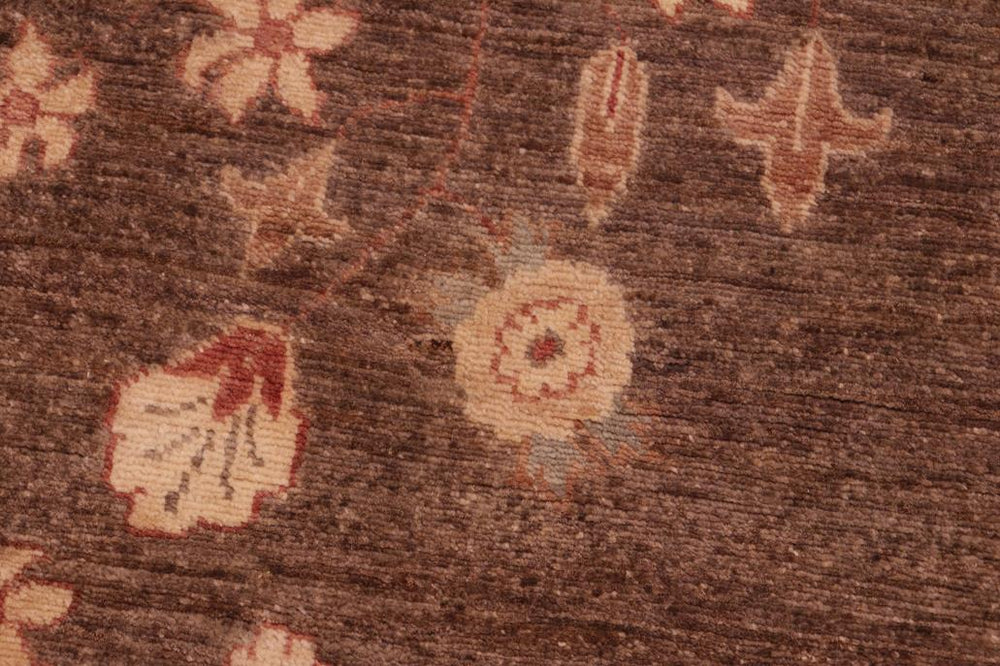 handmade Transitional Kafkaz Brown Beige Hand Knotted RECTANGLE 100% WOOL area rug 6X9