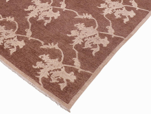 handmade Modern Kafkaz Brown Tan Hand Knotted RECTANGLE 100% WOOL area rug 6' x 9'