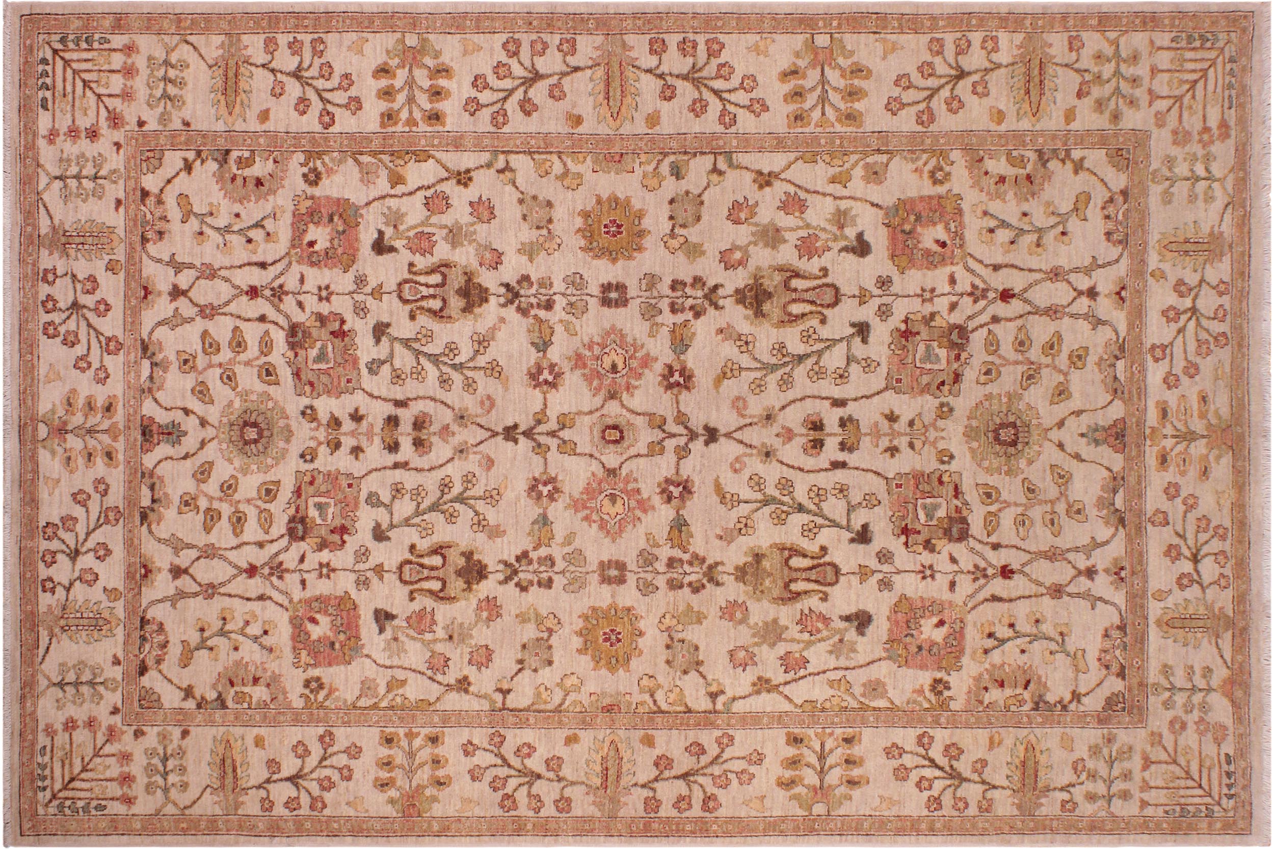 handmade Traditional Kafkaz Beige Lt.orange Hand Knotted RECTANGLE 100% WOOL area rug 6x9