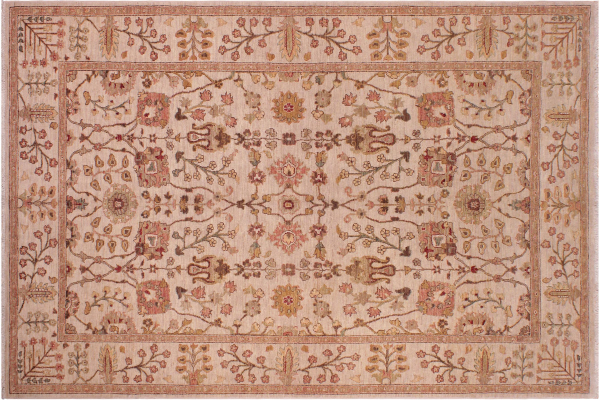 handmade Traditional Kafkaz Beige Lt.orange Hand Knotted RECTANGLE 100% WOOL area rug 6x9