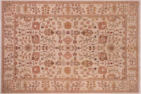 handmade Traditional Kafkaz Beige Lt.orange Hand Knotted RECTANGLE 100% WOOL area rug 6x9