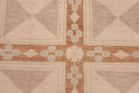 handmade Modern Kafkaz Rust Tan Hand Knotted RECTANGLE 100% WOOL area rug 6' x 9'