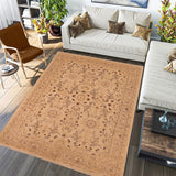 handmade Transitional Kafkaz Beige Tan Hand Knotted RECTANGLE 100% WOOL area rug 6 x 9