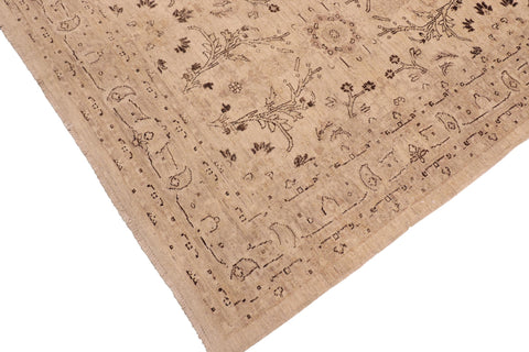 handmade Traditional Kafkaz Beige Tan Hand Knotted RECTANGLE 100% WOOL area rug 6x9