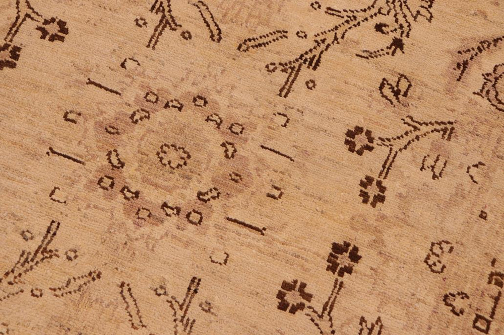 handmade Transitional Kafkaz Beige Tan Hand Knotted RECTANGLE 100% WOOL area rug 6X9