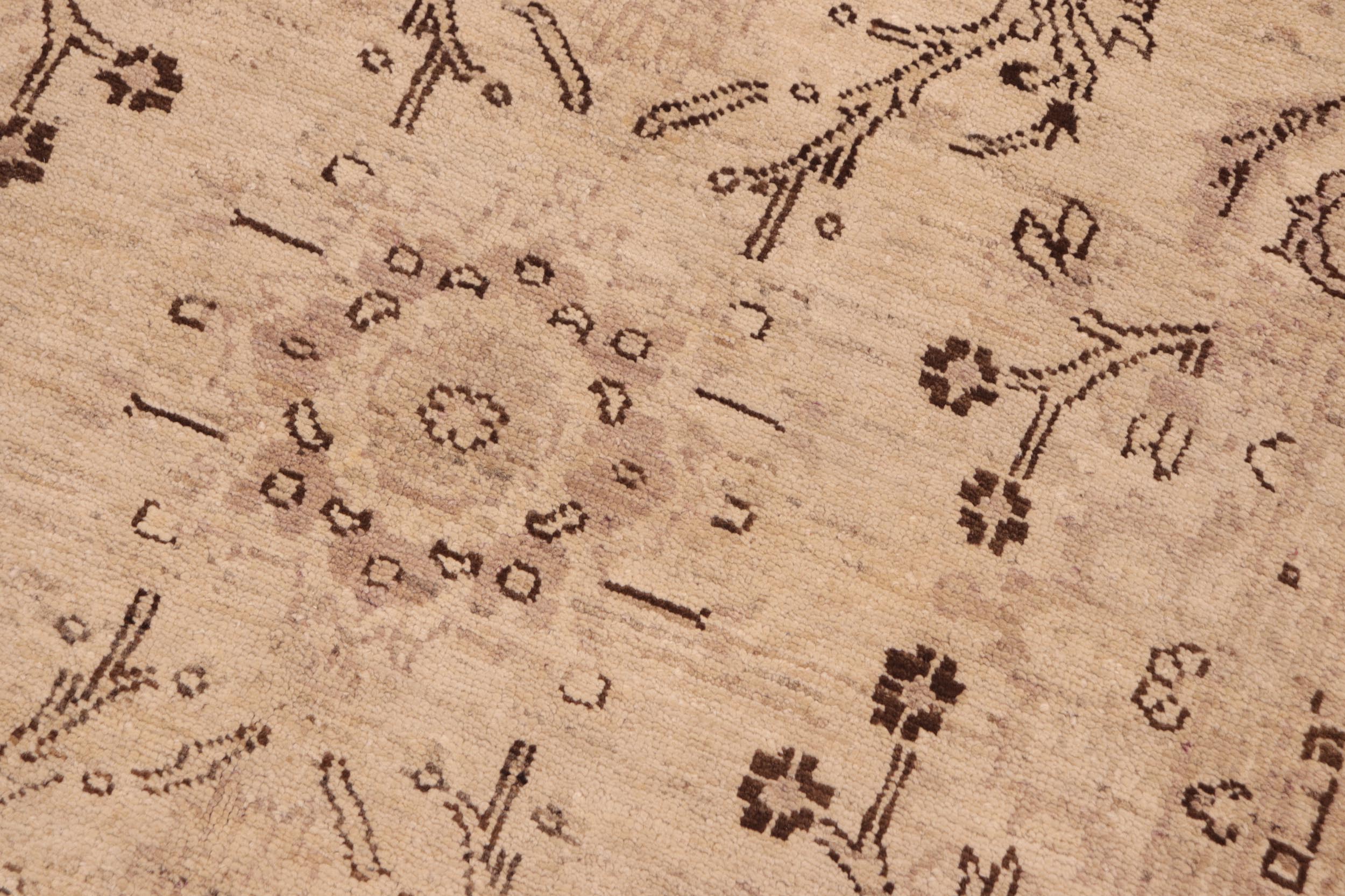 handmade Traditional Kafkaz Beige Tan Hand Knotted RECTANGLE 100% WOOL area rug 6x9