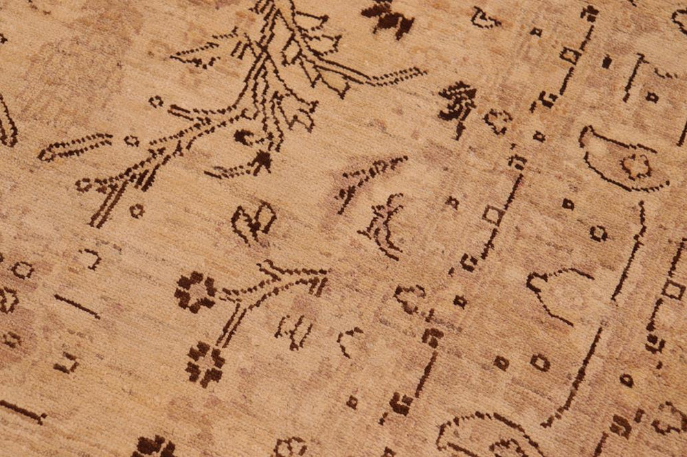 handmade Transitional Kafkaz Beige Tan Hand Knotted RECTANGLE 100% WOOL area rug 6X9