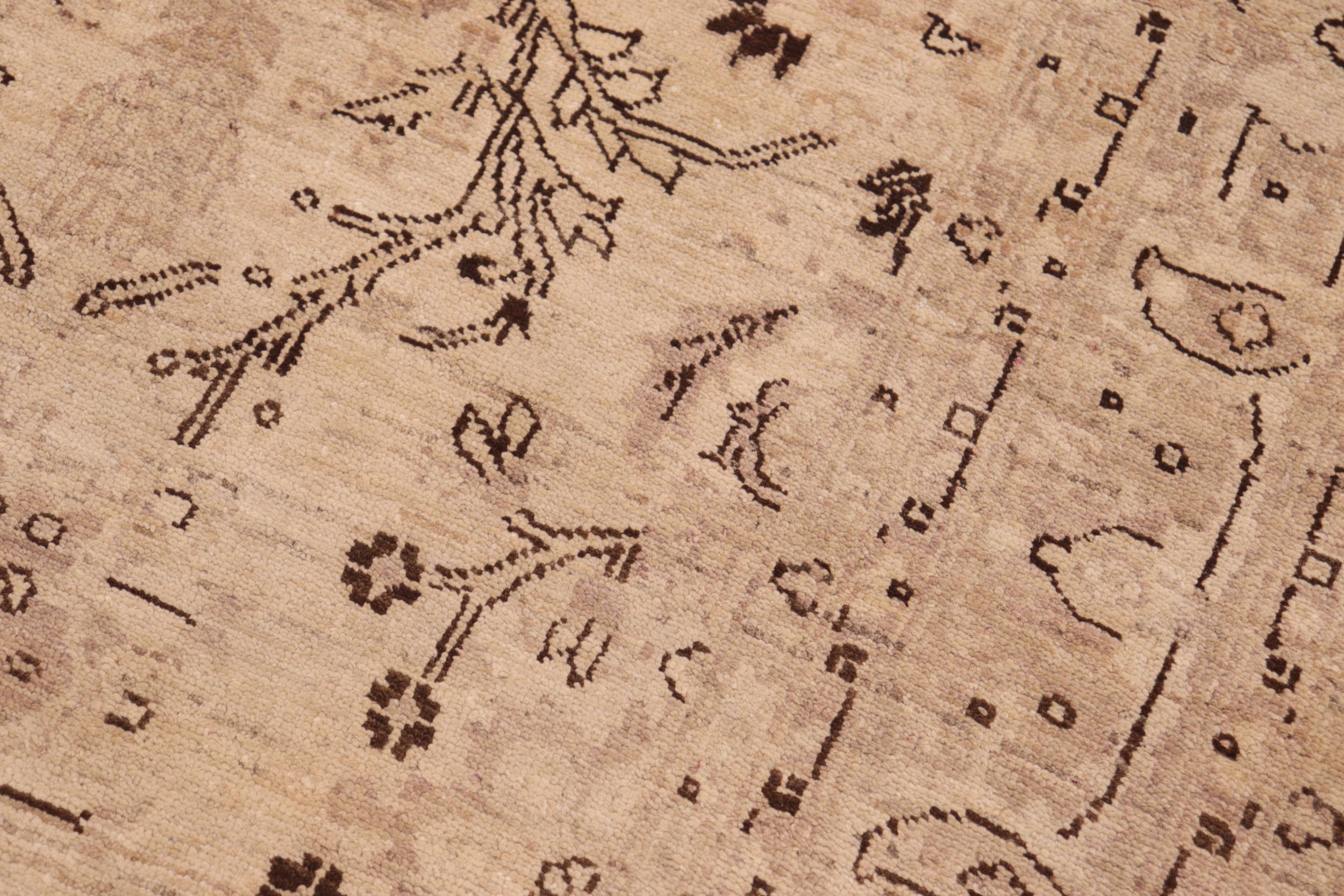 handmade Traditional Kafkaz Beige Tan Hand Knotted RECTANGLE 100% WOOL area rug 6x9